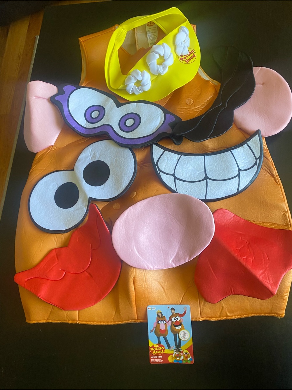 Mr. Potato Head Dress-Up Costume Set - Bright Orange with Pink & Red Accents